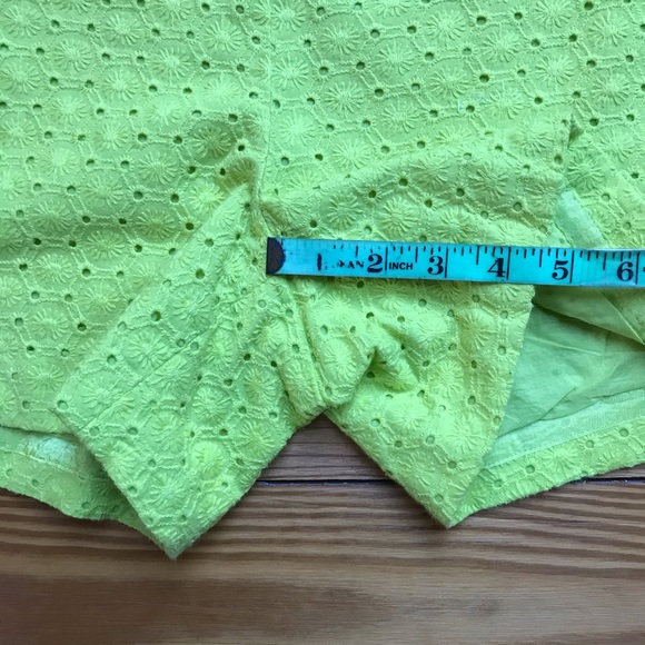 Ann Taylor Green Yellow Eyelet Shorts, EUC, 4 - Picture 7 of 10